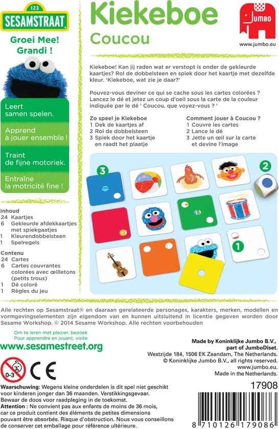 Jumbo Sesamstraat Kiekeboe - Kinderspel 6 Jumbo Sesamstraat Kiekeboe - Kinderspel - Afbeelding 4