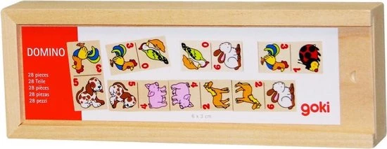 Goki Houten Dominospel Dieren 28-delig 4 Goki Houten Dominospel Dieren 28-delig - Afbeelding 2