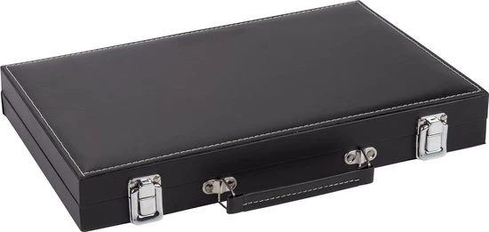 Longfield Backgammon 15", Met Geprint Veld, Kleur Zwart In Pu Leder. Afm. 36 X 36 X 5 Cm 4 Longfield Backgammon 15", Met Geprint Veld, Kleur Zwart In Pu Leder. Afm. 36 X 36 X 5 Cm - Afbeelding 2