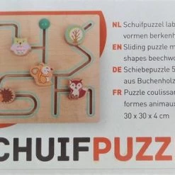 Engelhart Educatief Playwood - Schuifpuzzel Dieren Labyrint - Rubberhout 30x30 Cm -Goedkope baby-en-kleuterspelletjes winkel 550x299 2