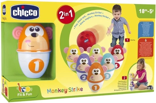 Chicco Bundel - Bowling Aapjes 2-in-1 Bowlingspel En Blikgooien & Puzzel 2-in-1 Huispuzzel 10 Chicco Bundel - Bowling Aapjes 2-in-1 Bowlingspel En Blikgooien & Puzzel 2-in-1 Huispuzzel - Afbeelding 8