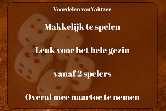 Merkloos Yathzee Set Met Handige Opbergzak - Dobbelspel - Scoreblok (100 Vellen) In Het Nederlands - 5 Dobbelstenen - Pokerbeker | Perfect Verjaardag Of Kerstcadeau 8 Merkloos Yathzee Set Met Handige Opbergzak - Dobbelspel - Scoreblok (100 Vellen) In Het Nederlands - 5 Dobbelstenen - Pokerbeker | Perfect Verjaardag Of Kerstcadeau - Afbeelding 6