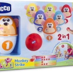 Chicco Bowling Aapjes 2-in-1 Bowlingspel En Blikgooien -Goedkope baby-en-kleuterspelletjes winkel 550x371 1