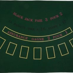 Longfield Games Black Jack Kleed Groen Vilt Kaartspel Afm. 130 X 90 Cm. Dikte Vilt 3 Mm.