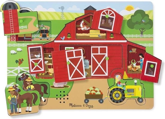 Melissa & Doug Vormenpuzzel Boerderij Junior Hout 8 Stukjes 4 Melissa & Doug Vormenpuzzel Boerderij Junior Hout 8 Stukjes - Afbeelding 2