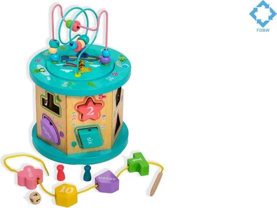 FDWB Houten Blokkendoos Met Vormen En Kralenrek - Multifunctioneel- Educatief - 3 T/m 6 Jaar - Fdbw 4 FDWB Houten Blokkendoos Met Vormen En Kralenrek - Multifunctioneel- Educatief - 3 T/m 6 Jaar - Fdbw - Afbeelding 2