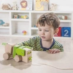 Everearth Trekdier Hond Hout Touw 18 Cm Junior Groen -Goedkope baby-en-kleuterspelletjes winkel 550x417 6