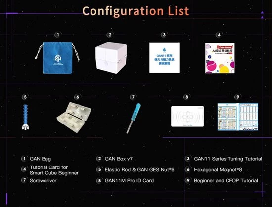 Gan 11 M Pro 3x3 - FROSTED STICKERLESS BLACK 13 Gan 11 M Pro 3x3 - FROSTED STICKERLESS BLACK - Afbeelding 11