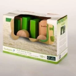 Everearth Trekdier Hond Hout Touw 18 Cm Junior Groen -Goedkope baby-en-kleuterspelletjes winkel 550x421 3