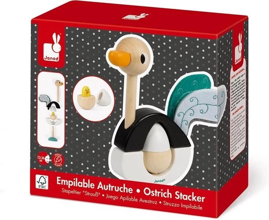 Janod Zigolos - Stapeltoren Struisvogel 3 Janod Zigolos - Stapeltoren Struisvogel