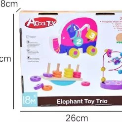 ACool Toy 3-in-1 Montessori Speelgoed Box Olifant - Sensorisch - Baby Speelgoed - Telraam - Stapeltoren - 1 Tot 4 Jaar -Goedkope baby-en-kleuterspelletjes winkel 550x466 1