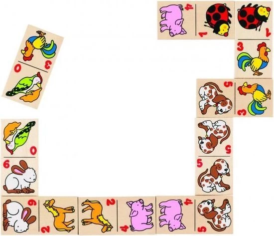 Goki Houten Dominospel Dieren 28-delig 3 Goki Houten Dominospel Dieren 28-delig