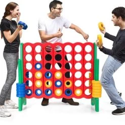 Costway Speelset Vier Op Een Rij - Groot Spel - 24 Jumboringen - Volwassenen En Kinderen -Goedkope baby-en-kleuterspelletjes winkel 550x478 4