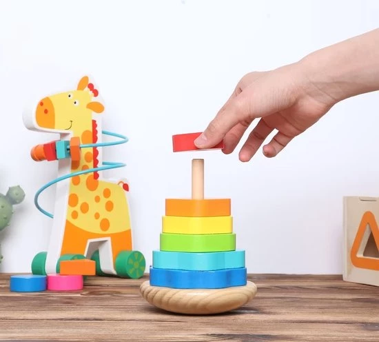 ACool Toy 3-in-1 Montessori Speelgoed Box Giraffe - Sensorisch - Baby Speelgoed - Telraam - Vormenstoof - 1 Tot 4 Jaar 6 ACool Toy 3-in-1 Montessori Speelgoed Box Giraffe - Sensorisch - Baby Speelgoed - Telraam - Vormenstoof - 1 Tot 4 Jaar - Afbeelding 4