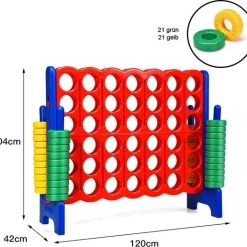 Costway Speelset Vier Op Een Rij - Groot Spel - 24 Jumboringen - Volwassenen En Kinderen -Goedkope baby-en-kleuterspelletjes winkel 550x516 7