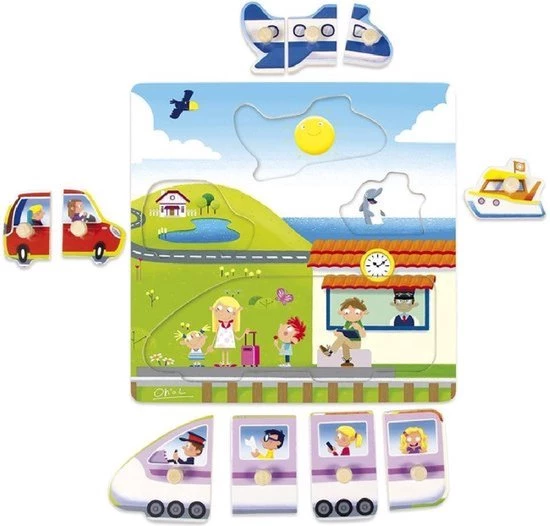 Goula Noppenpuzzel Op Reis Voertuigen 4 Goula Noppenpuzzel Op Reis Voertuigen - Afbeelding 2