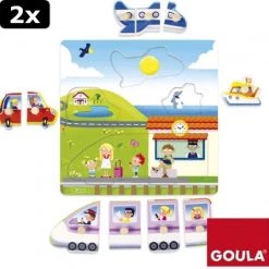 Goula 2x Noppenpuzzel Op Reis Voertuigen -Goedkope baby-en-kleuterspelletjes winkel 550x540 10