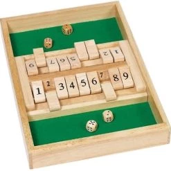 Sharp Games Shut The Box | 2 Spelers | Hout | Inclusief Dobbelstenen | Houten Spel | Dobbelspel | Kansspel | Drankspel | Reisspel | Rekenspel -Goedkope baby-en-kleuterspelletjes winkel 550x543 2