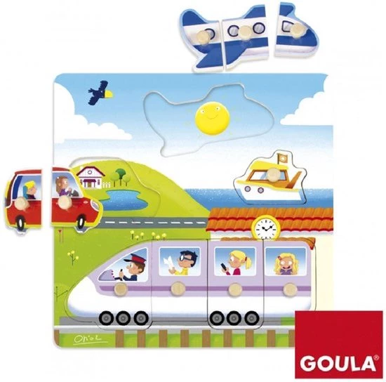 Goula Noppenpuzzel Op Reis Voertuigen 3 Goula Noppenpuzzel Op Reis Voertuigen