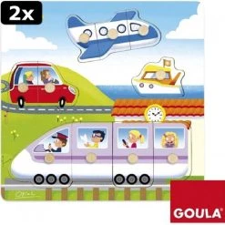 Goula 2x Noppenpuzzel Op Reis Voertuigen -Goedkope baby-en-kleuterspelletjes winkel 550x544 20