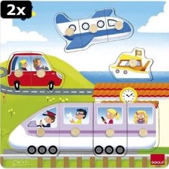 Goula 2x Noppenpuzzel Op Reis Voertuigen -Goedkope baby-en-kleuterspelletjes winkel 550x544 25
