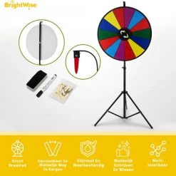 BrightWise® Rad Van Fortuin Opvouwbaar – Draairad – Draaiwiel – Draairad Van Fortuin – Rad – Draairad Spel – Spelrad – Rad Van Fortuin Draaiwiel – Rad Van Fortuin Gezelschapsspel - Gekleurd -Goedkope baby-en-kleuterspelletjes winkel 550x545 10