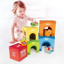 Hape Stapeltoren Friendship 9-delig -Goedkope baby-en-kleuterspelletjes winkel 550x548 2