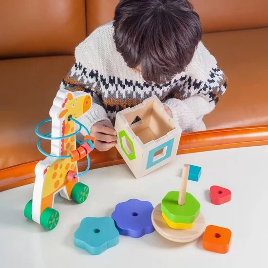 ACool Toy 3-in-1 Montessori Speelgoed Box Giraffe - Sensorisch - Baby Speelgoed - Telraam - Vormenstoof - 1 Tot 4 Jaar 12 ACool Toy 3-in-1 Montessori Speelgoed Box Giraffe - Sensorisch - Baby Speelgoed - Telraam - Vormenstoof - 1 Tot 4 Jaar - Afbeelding 10
