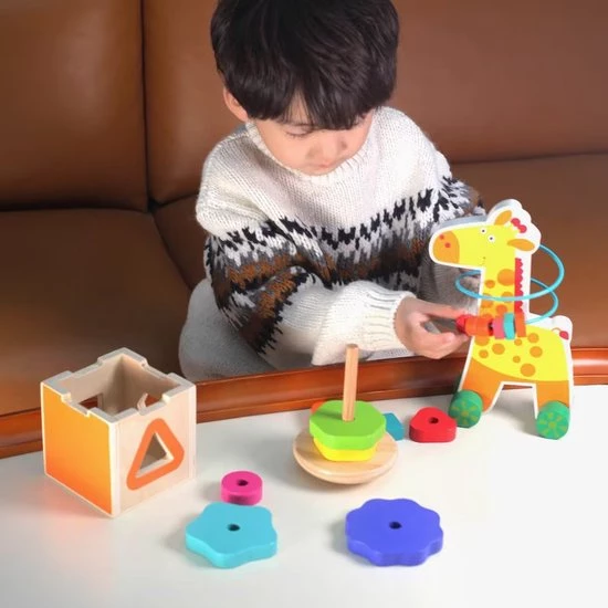 ACool Toy 3-in-1 Montessori Speelgoed Box Giraffe - Sensorisch - Baby Speelgoed - Telraam - Vormenstoof - 1 Tot 4 Jaar 14 ACool Toy 3-in-1 Montessori Speelgoed Box Giraffe - Sensorisch - Baby Speelgoed - Telraam - Vormenstoof - 1 Tot 4 Jaar - Afbeelding 12