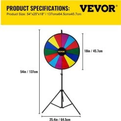 Vevor Rad Van Fortuin - Rad - Partyspel - 18 Inch/ 46 Cm Rad - Medium Size -Goedkope baby-en-kleuterspelletjes winkel 550x550 200