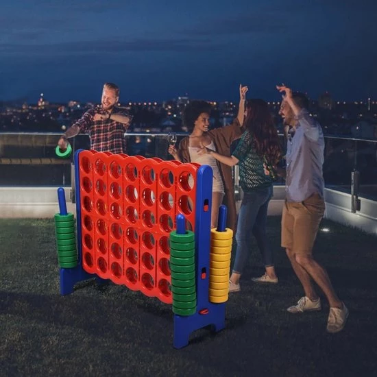 Meubelexpert- Giant Connect 4 Voor Kinderen En Volwassenen Met 42 Ronde Tokens, Ideaal Voor Binnen En Buiten 4 Meubelexpert- Giant Connect 4 Voor Kinderen En Volwassenen Met 42 Ronde Tokens, Ideaal Voor Binnen En Buiten - Afbeelding 2