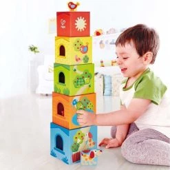 Hape Stapeltoren Friendship 9-delig -Goedkope baby-en-kleuterspelletjes winkel 550x551 2