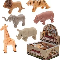 Merkloos Wilde Dieren Set, Zacht En Knijpbaar - 6x Dieren