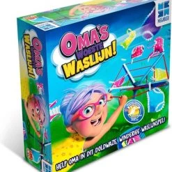 Megableu Oma's Woeste Waslijn - Actiespel - Spelletjes Voor Kinderen - Met Draaiende Waslijn -Goedkope baby-en-kleuterspelletjes winkel 550x614