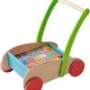 Everearth Loopwagen Hout Blokken Multicolor 43 Cm -Goedkope baby-en-kleuterspelletjes winkel 550x623 2